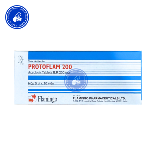 Protoflam 200 - Acyclovir 200mg - H5V10V - Flamingo Ấn Độ