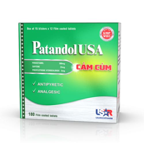 PatandolUSA cảm cúm, Paracetamol, Caffeine, Phenylephrine