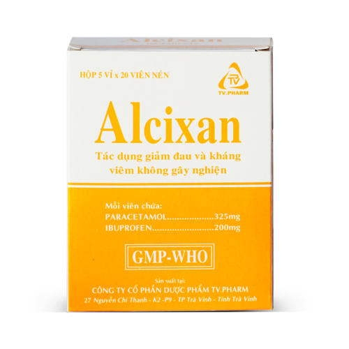 Alcixan, Alaxan nội, Paracetamol, Ibuprofen